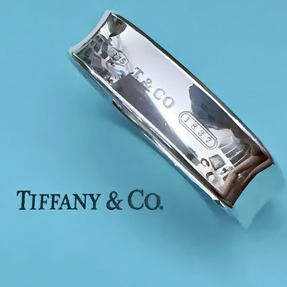 Tiffany & Co. Sterling Silver 1837 Narrow Square Cushion Bangle Bracelet - Picture 2 of 6